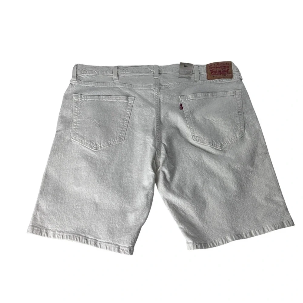 Levis 412 Slim Shorts Mens Size 40 White‎ Denim 5-Pocket Casual 393870108 NWT